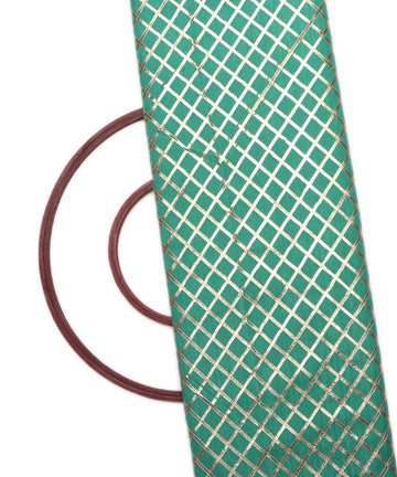 green checks pattern gotta raw silk fabric 1